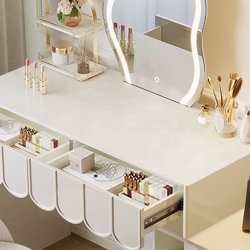 White Makeup Vanity Desk Modern Vanity Tables with Drawer, 29.52" High