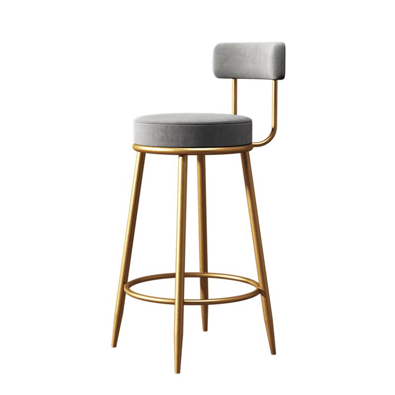 Glam Metal Barstool Fabric Footrest Cushion in Matte Finish for Home