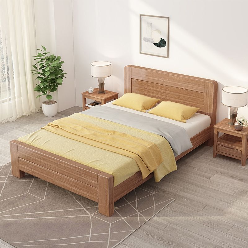 Scandinavian Walnut with Headboard Rectangular Panel Standard Bed