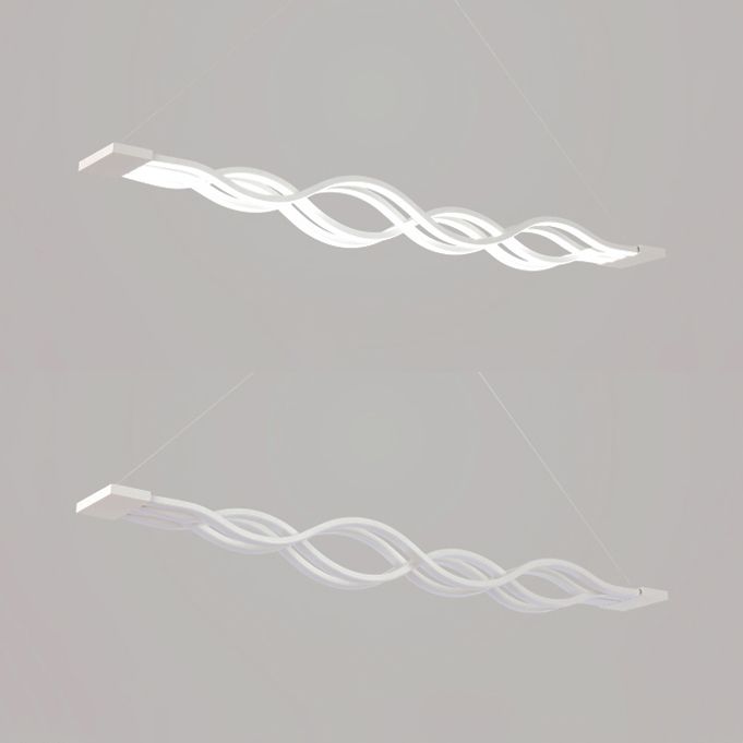 25.5"/39" Wide Acrylic Curly Chandelier Minimalist LED Ceiling Light over Island in Warm/White/Natural Light