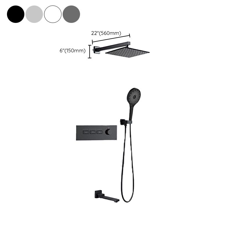 Contemporary Square Shower Trim Wall Mounted Shower Set for Bathroom
