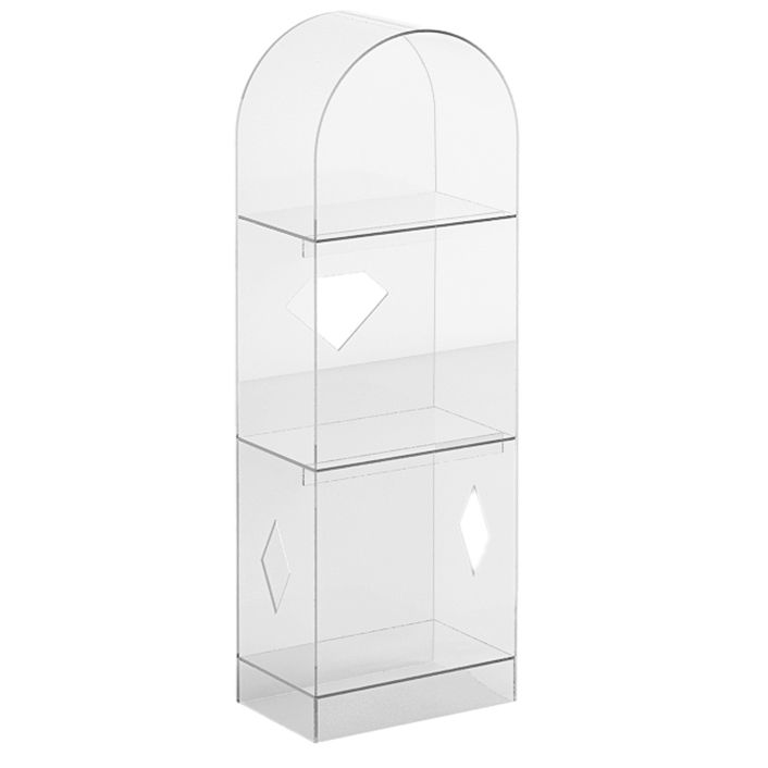 Acrylic Closed Back Bookcase Standard Glam Bookshelf with Shelves
