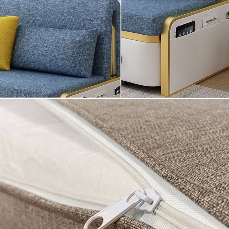 Glam Futon and Mattress Pillow Back Futon Sleeper Sofa with Storage