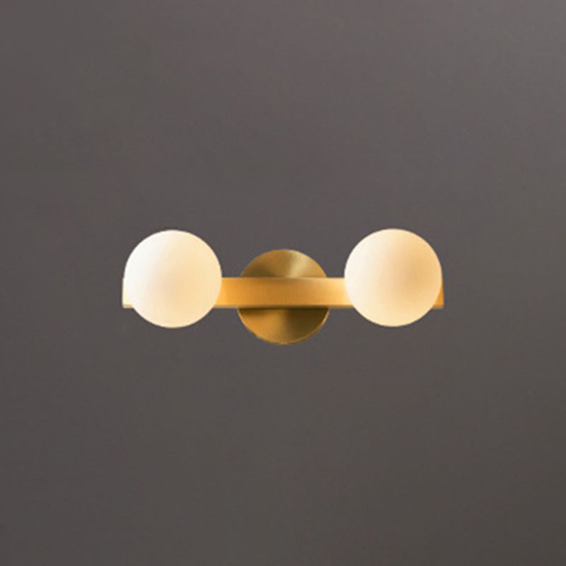 Copper 1-Light Ball Shade Wall Sconce Modern Style Mirror Wall Lighting in Brass
