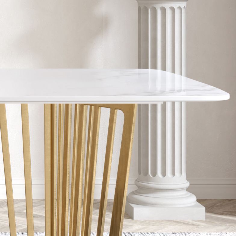 1/4/5/7 Pieces Luxury Dining Set Sintered Stone Dining Furniture with Leather Chairs