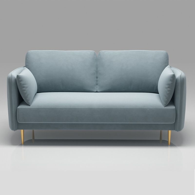 Mid-Century Modern Square Arm Sofa 32.2-In High Cushions Slipcovered Sofa