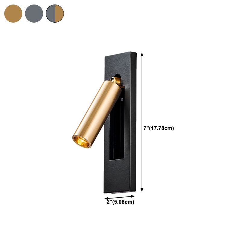 Modern Geometric Shape Wall Sconce Reading LED Wall Light with Aluminum Shade for Bedroom