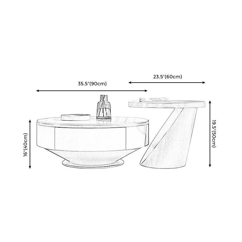 Round Coffee Table Fixed Top Scandinavian Metal Pedestal Legs Coffee Cocktail Table