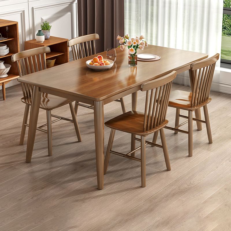 Modern Style Solid Wood Dining Set with Standard Height Table and 4 Legs Base for Home Use