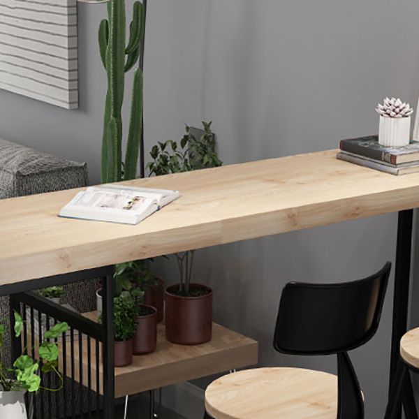 Industrial Rectangle Bistro Bar Desk Solid Wood Bistro Table for Indoor