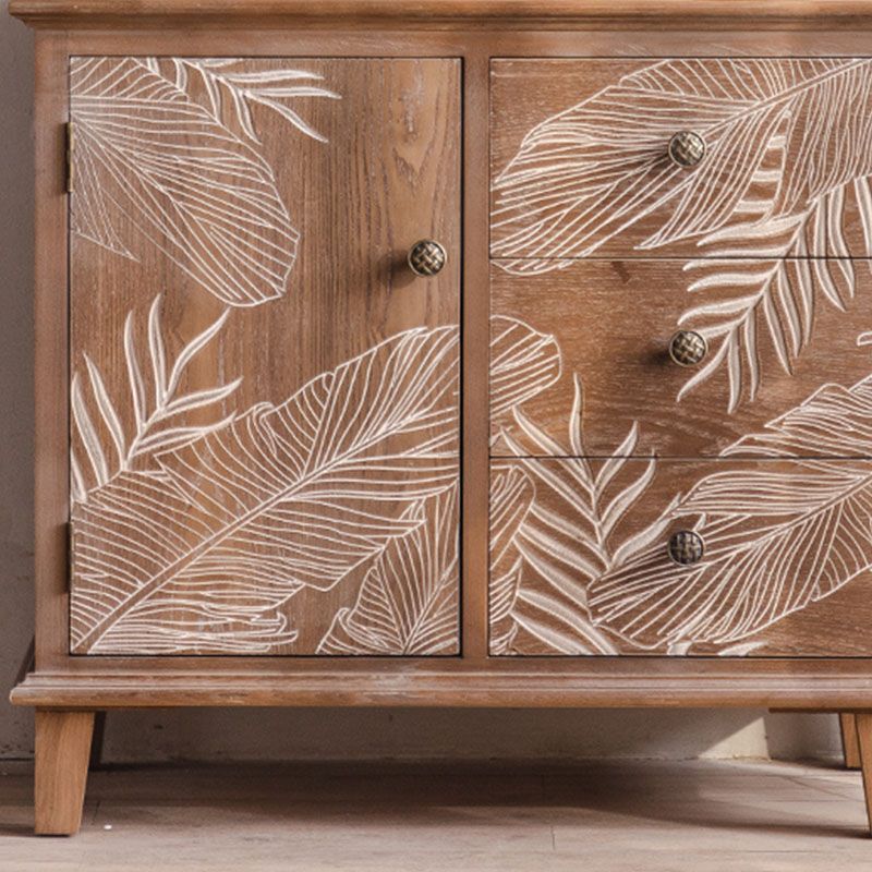 Modern Style Dresser Solid Wood Storage Chest with Drawers for Home