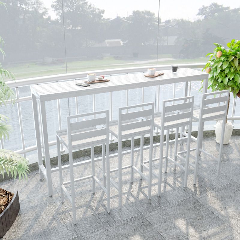 Modern Bar Height Table Rectangular Bar Table with Metal Base