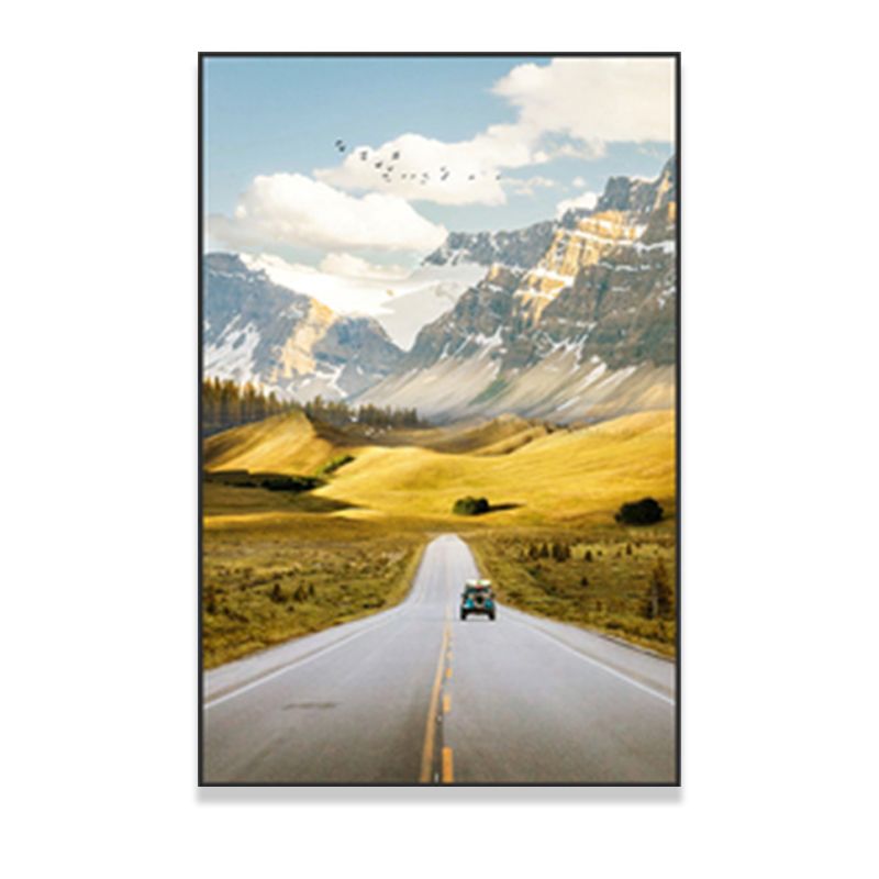 Highway in Mountain Schilderijen Zachte Kleur Canvas Wall Art voor Home Decor, Meerdere Grootte Opties