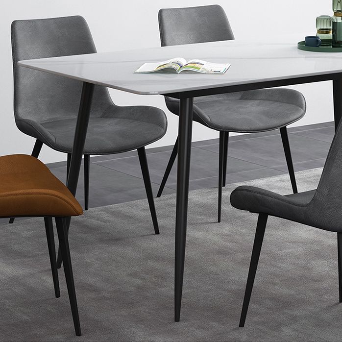 Rectangle Shape Industrial Style Dining Table Sintered Stone Fixed Table for Restaurant