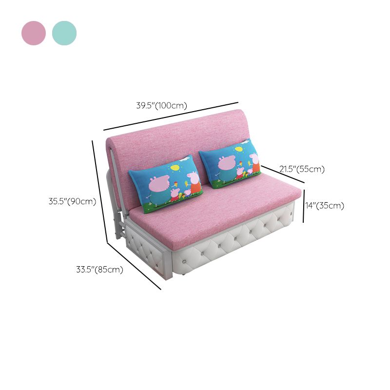 Linen Sleeper Sofa 33.46" Wide Armless Sofa Bed with Upholstered