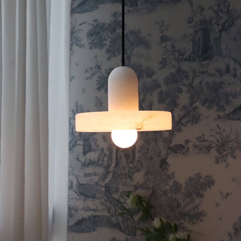 Éclairage suspendu de forme unique Marbre de style moderne 1 pendentif léger pour le chevet