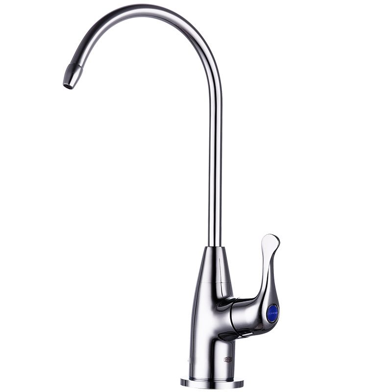 Modern Style Copper Kitchen Faucet Gooseneck Lever Handle Kitchen Faucet