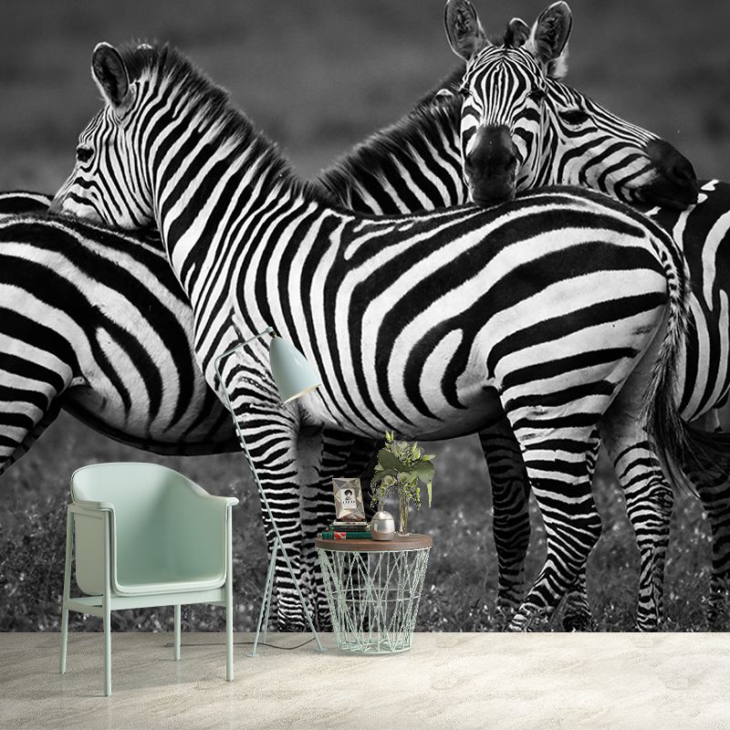 Contemporary Style Wild Animal Mural Mildew Resistant Bedroom Wall Covering