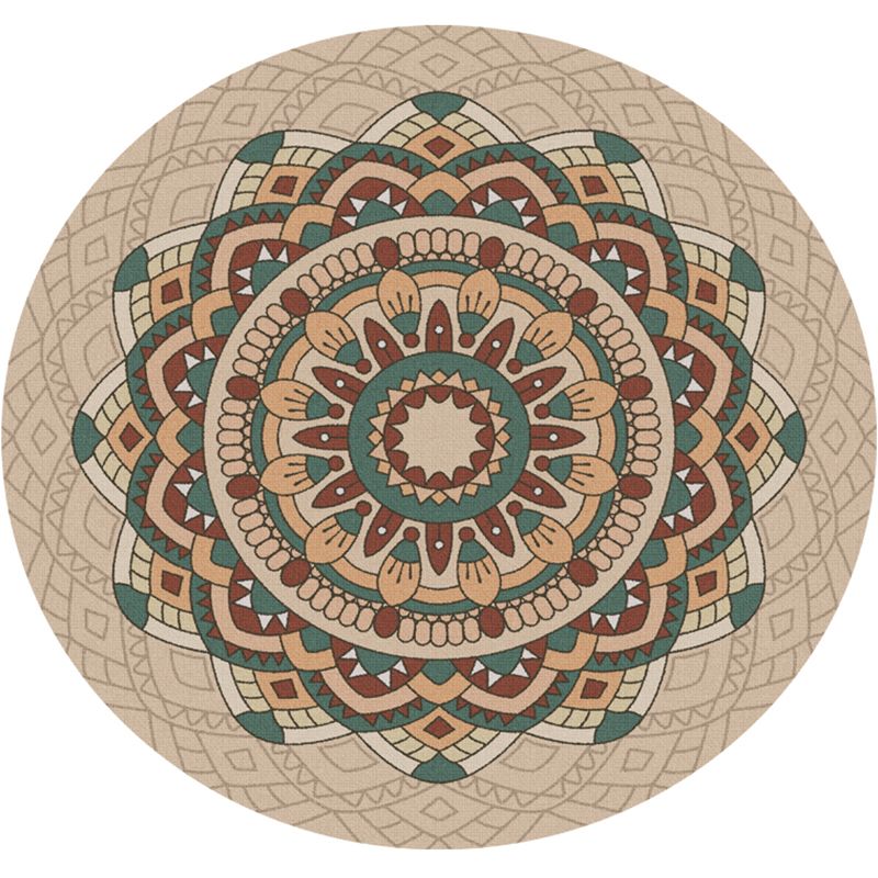 Tappeto mandala persiano mandala a motivi multiplori polipropilene tappeto resistente alla lavabile in lavatrice in lavatrice per decorazioni per la casa