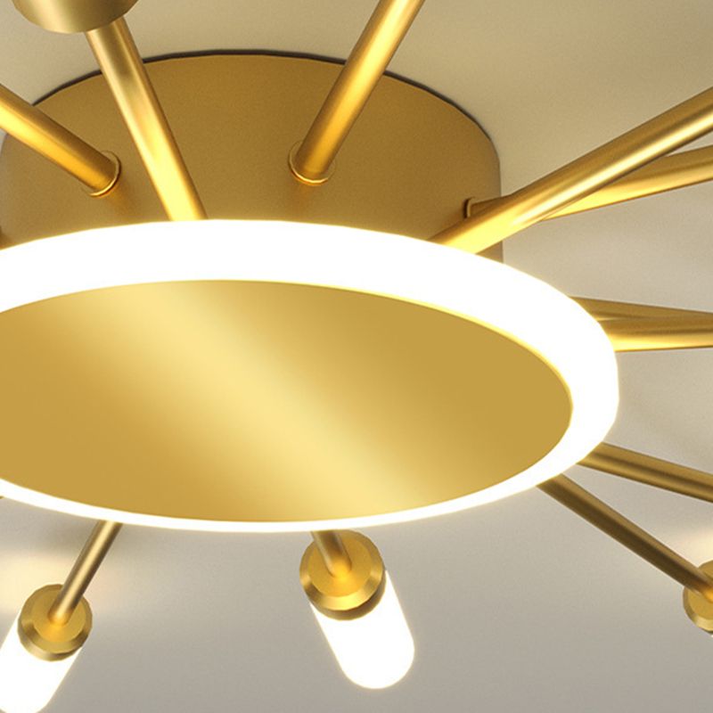 Lámpara de techo LED artística moderna, montaje empotrado lineal de hierro con pantalla acrílica