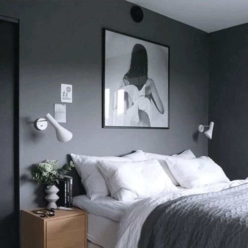 Modern de estilos Flare Dismonce Lights Ideas de iluminación de pared de aluminio de 1 luces en blanco y negro