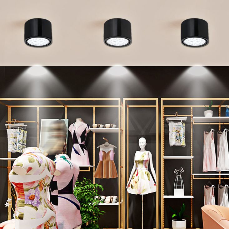 Cylindrical Shape Ceiling Lamp Modern Simple Style Aluminium 1 Light Flush Mount for Aisle