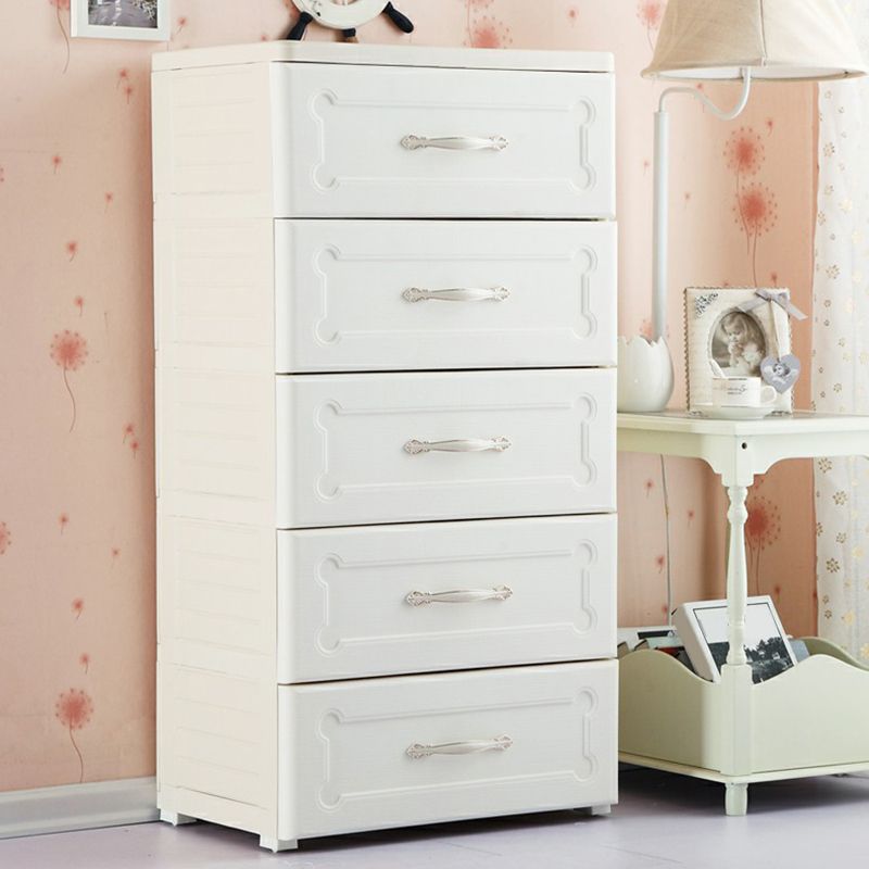 Plastic Storage Cabinet with Legs Modern Wardrobe Closet with Drawer