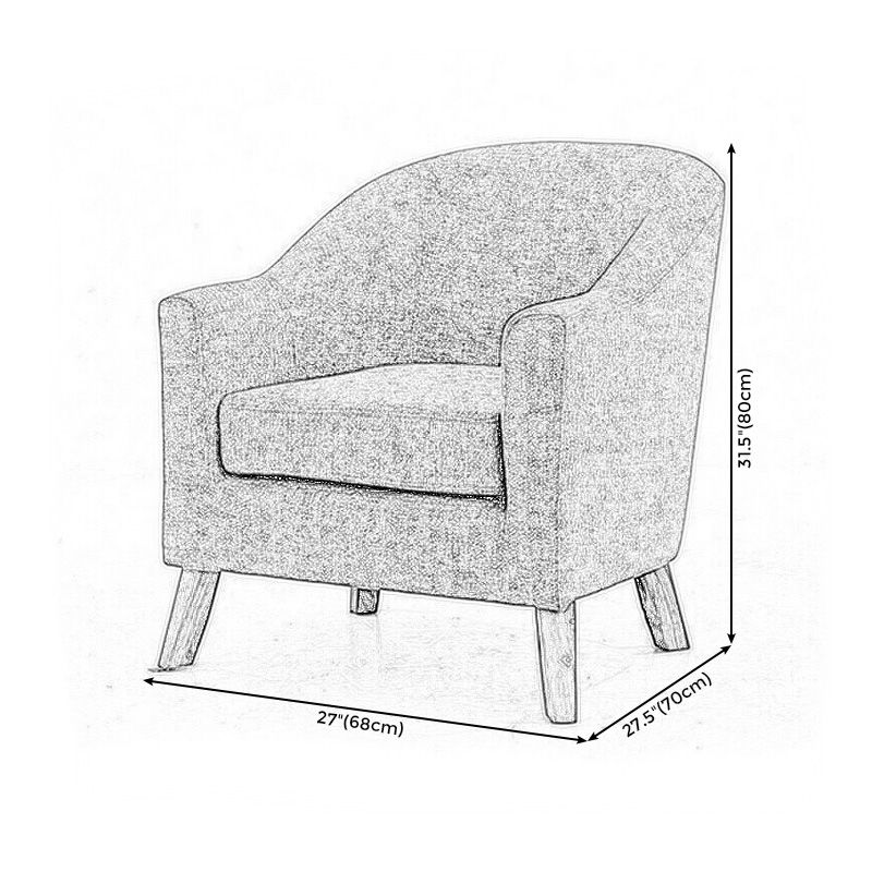 Basic Four Leg Chair with Sloped Arms and Removable Cushions