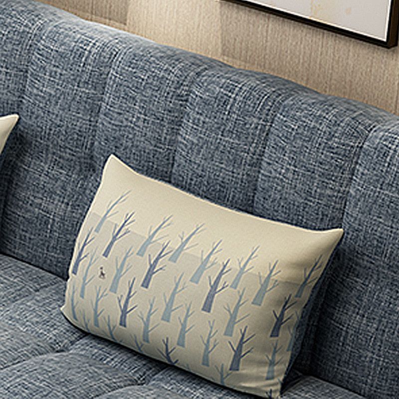 Cotton Blend and Faux Leather Contemporary Armless Couch Bed