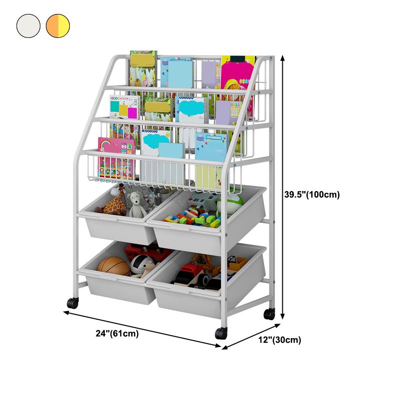 Metal and Plastic Bookshelf Scandinavian Bookcase for Home Office