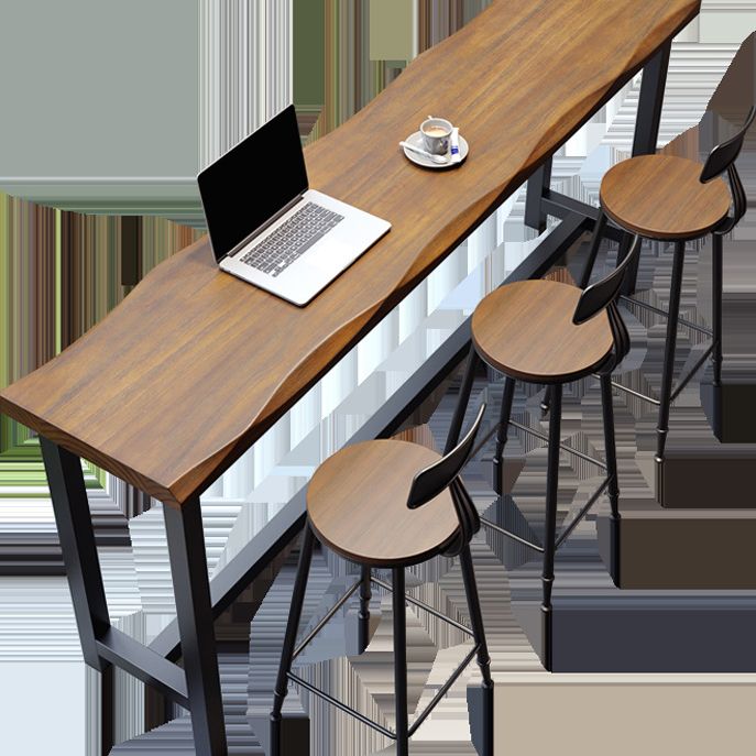 Wood Low Back Dining Stools Contemporary Armless Bar Stools with Footrest