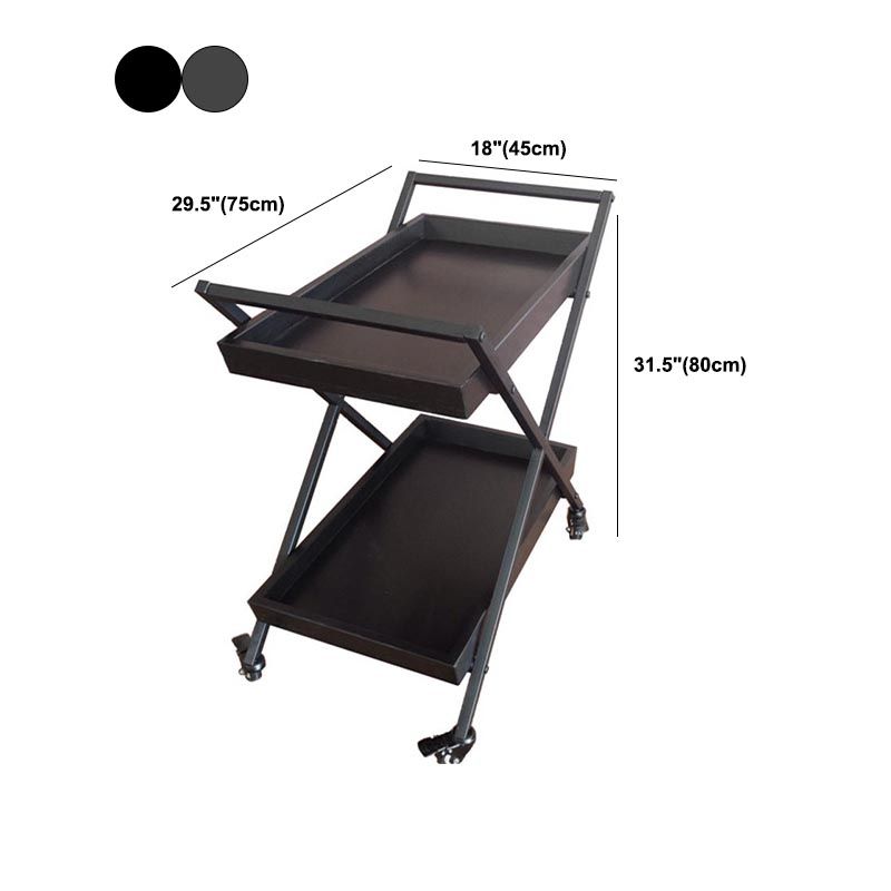 27.56"H Rolling Modern Prep Table Wood Rectangular Prep Table for Home Use
