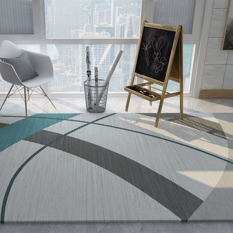 Minimalistischer Teppich im nordischen Stil, mehrfarbiger, farbblockierender Teppich, maschinenwaschbarer, haustierfreundlicher, rutschfester Teppich für den Raum