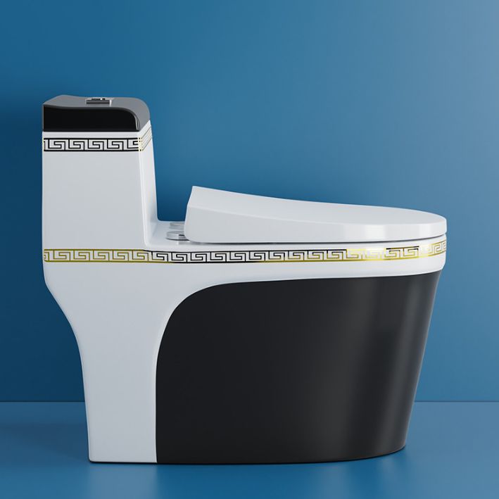 Traditional One Piece Toilet Floor Mounted Toilet Bowl with Slow Close Seat for Washroom