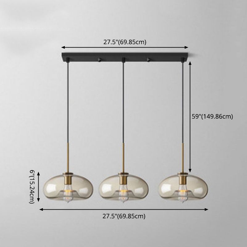 3 Lights Hanging Ceiling Lights Contemporary Glass Hanging Pendant Lights for Restaurant