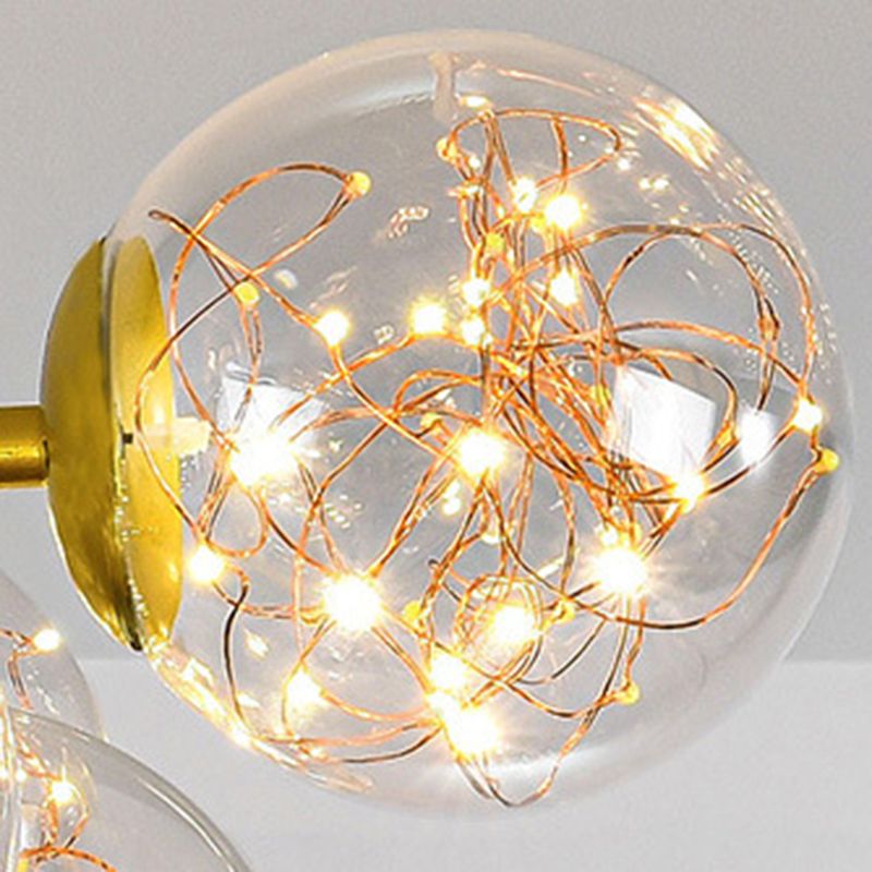 Modern Style Ball Wall Mounted Lamps Glass 1 Light Wall Lamps in Gold