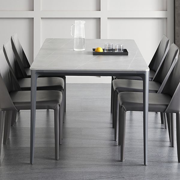 Metal Modern Rectangle Table Sintered Stone Table for Dining Room and Kitchen