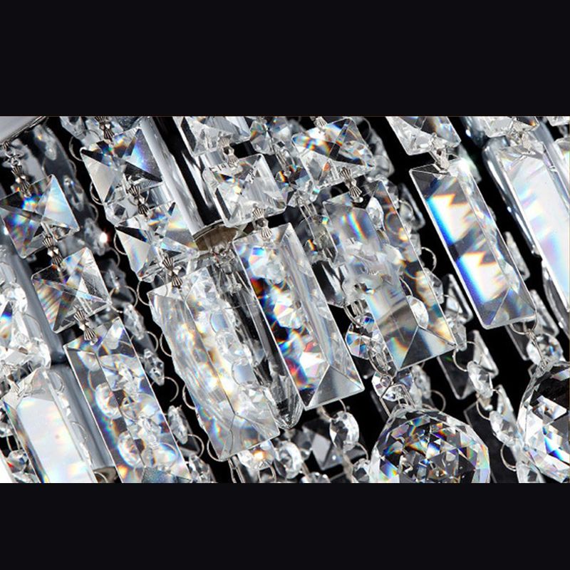Raindrop Ceiling Mounted Fixture Modern Crystal Bedroom Ceiling Mounted Light in Chrome