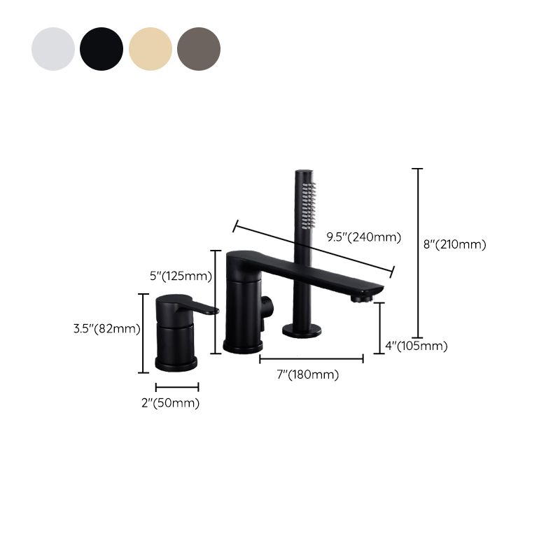 Modern Deck Mounted Metal Tub Filler Metal Tub Filler with Hose