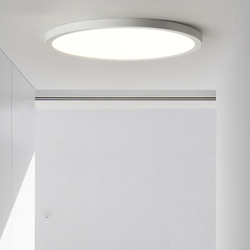 Circular Flush Mount Fixture Modern 1 Light Metal Flush Mount Light