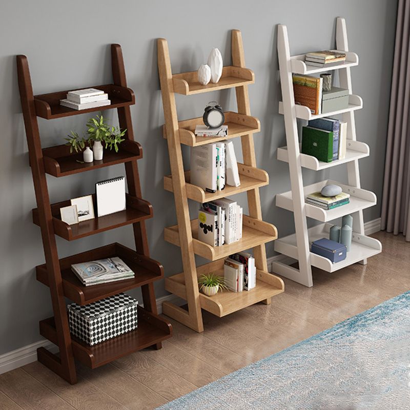 55.1-Inch H Wood Bookshelf Home Office 5-Shelf Etagere Bookcase