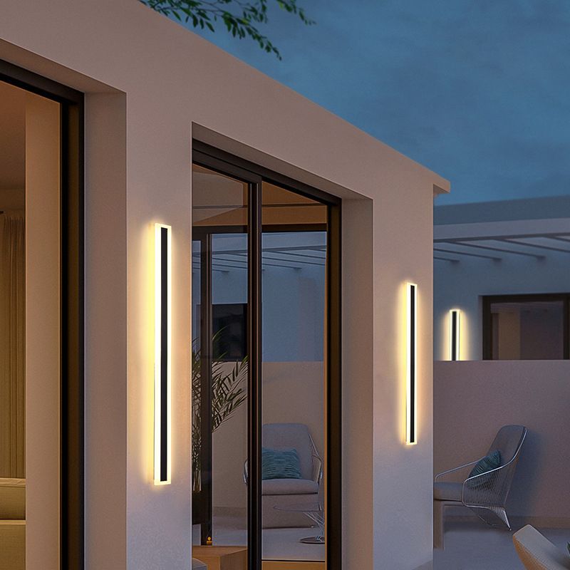 Modern Metal Wall Sconce Linear Shape Wall Light with Acrylic Shade for Living Room