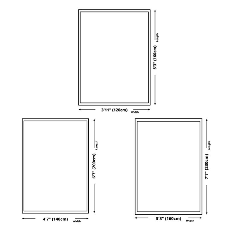 Minimalist Carpet Washable Contrast Panel Rug Polyster Non-Slip Backing Area Rug for Living Room