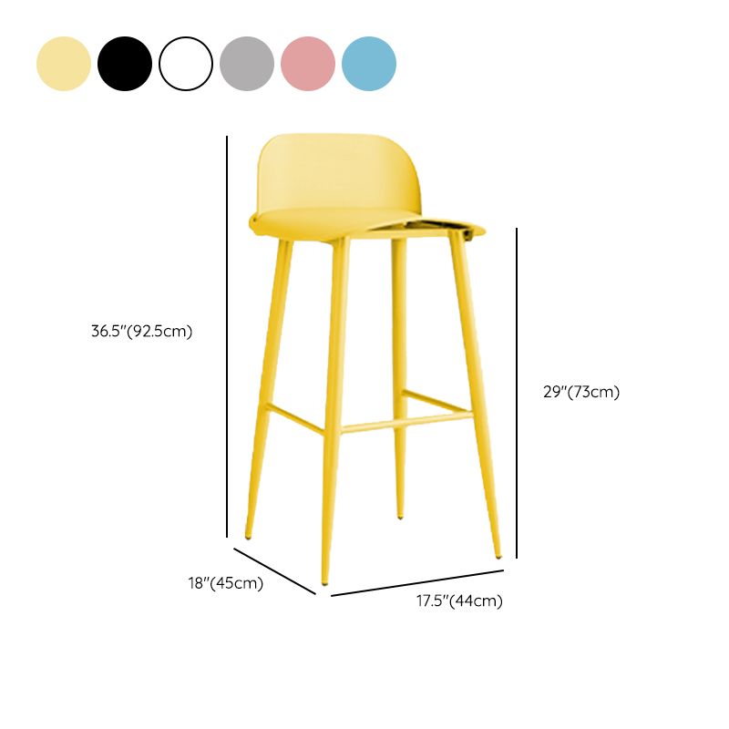 Modern Style Metal Bar Stool Plastic Low Back Counter Stool for Indoor