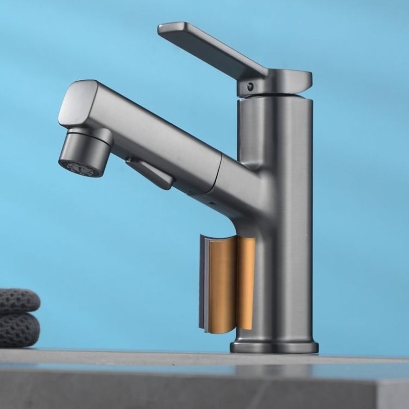 Modern Sink Faucet Pure Color Low Arc Metal Bathroom Sink Faucet