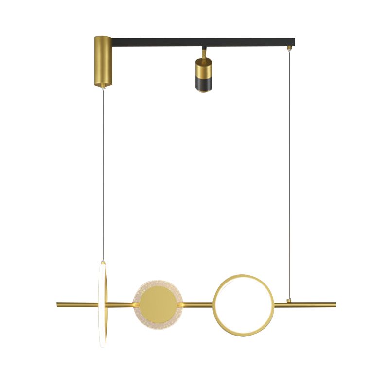 4/6-Light Modernism Golden Kitchen Island Lighting LED Ceiling Light for Foyer