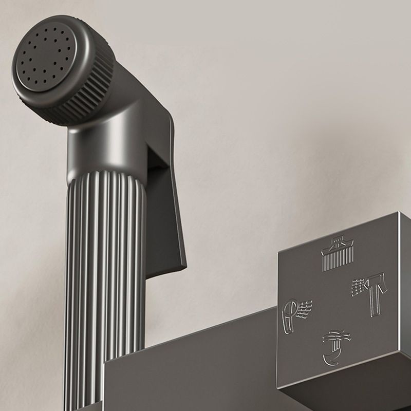 Modern Shower Trim Push Button Dual Shower Head Wall Mounted Shower Combo