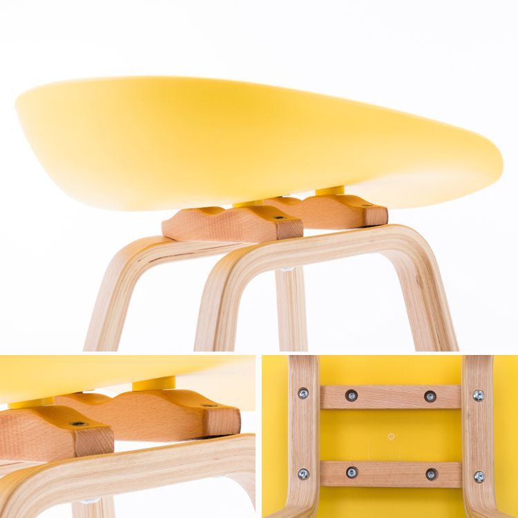 Scandinavian Footrest Milk Tea Shop Stool Matte Finish Plastic Barstool