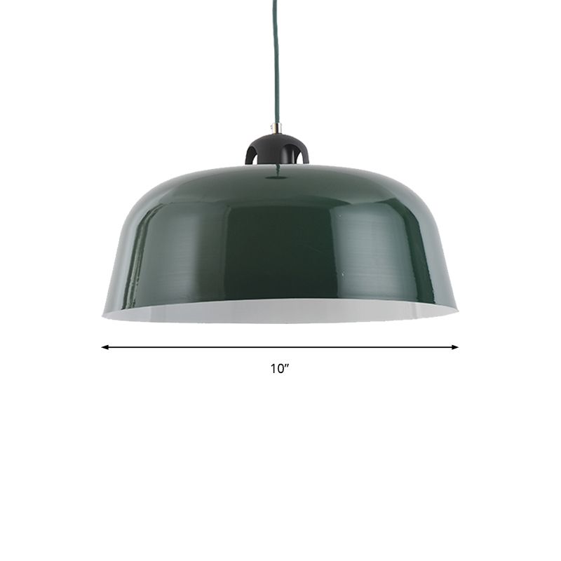 Luce a sospensione a forma di barattolo macaron fienile 1 lampada a soffitto in metallo chiaro in blu/verde/giallo/rosa per bagno in camera infermieristica