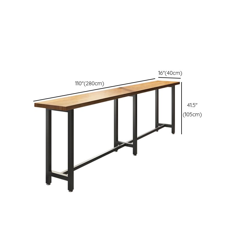 Black Metal Trestle Base Bar Table Industrial Rectangle Bar Height Table